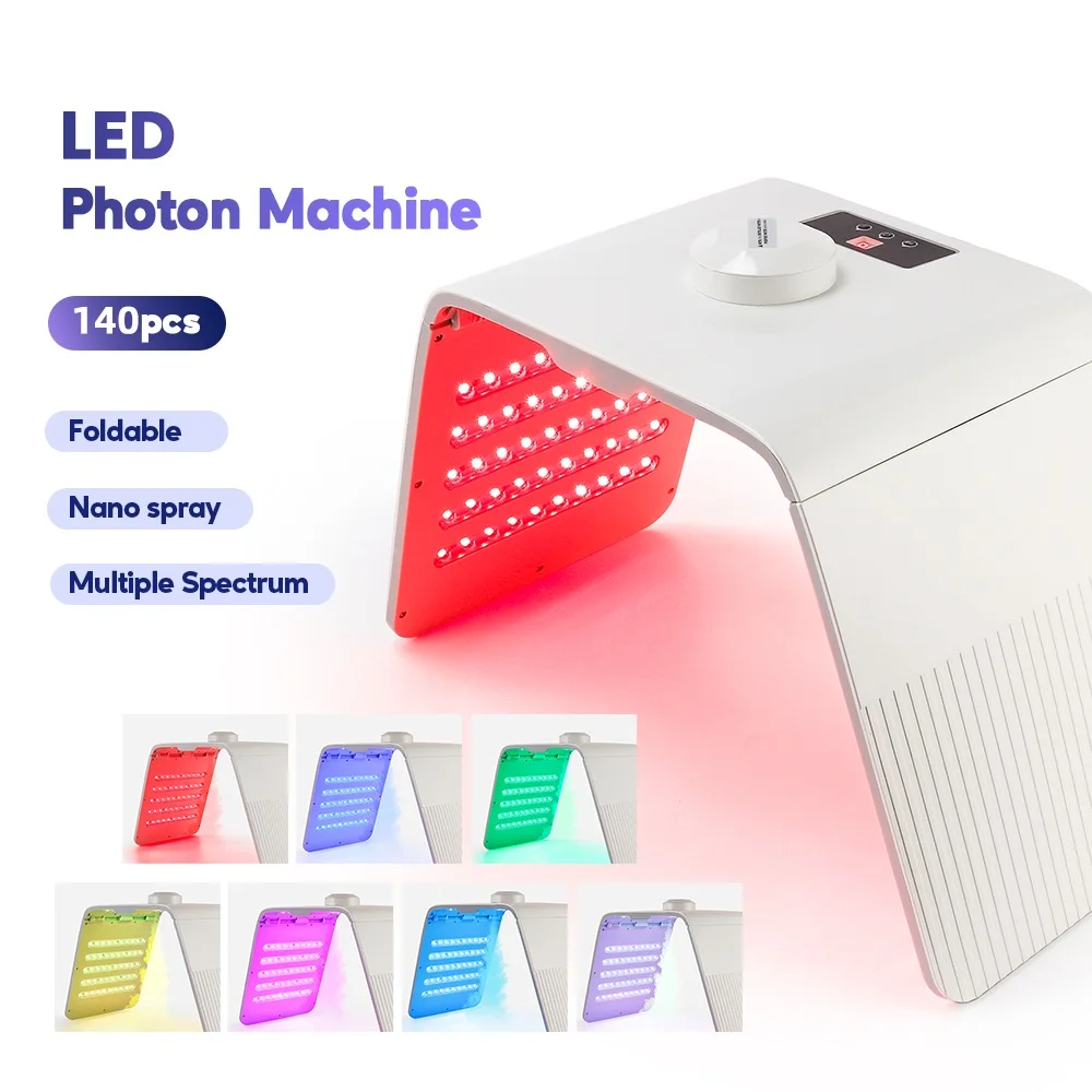 Nano Spray PDT 7-color LED Light Moisture Spectrometer Moisturizing Spray Acne Beauty Phototherapy Rejuvenation Mask Beauty Lamp