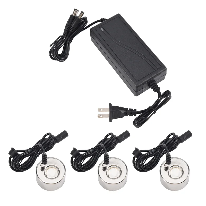 

A94E-Mist Maker Fogger Ultrasonic Humidifier 3Pcs Atomizing Heads Water Fountain Pond Fog Atomizer Air Humidifier US Plug