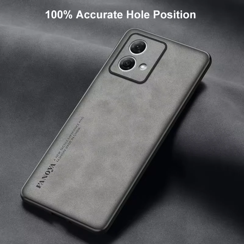 For Motorola Moto G84 G54 G34 G24 G14 G22 5g Luxury Sheepskin Leather Case On G 84 54 34 24 14 22 Men Retro Business Back Cover image 3