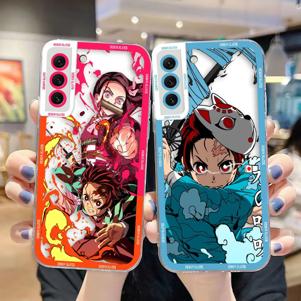 Clear Phone Case For Samsung A73 A72 A71 A57 A56 A55 A54 A53 A52 A51 A36 A35 A32 A26 A25 A23 A22 Cover D-Demon D-Slayer Kimetsu