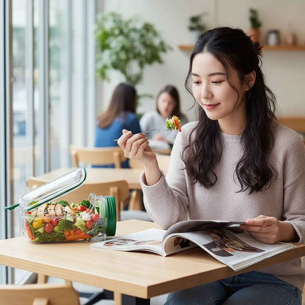 

New Leakproof Salad Box Food Container For Breakfast Fruit Storage Crisper Keep Fresh Lid Meal Prep Glass Jars Plastic Practical