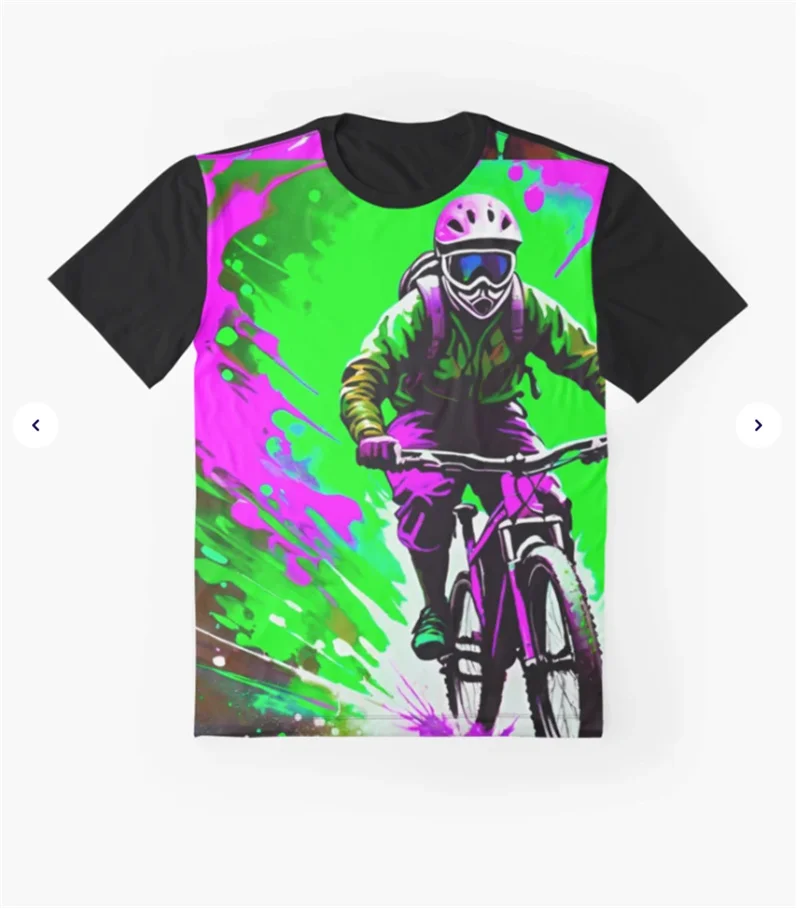 Harajuku 3D Mountain Bike Printed T Shirt Cyclist Cycling Lovers Graphic T-shirts For Men Fashion Cool Tee Shirts Gym Tee Shirts