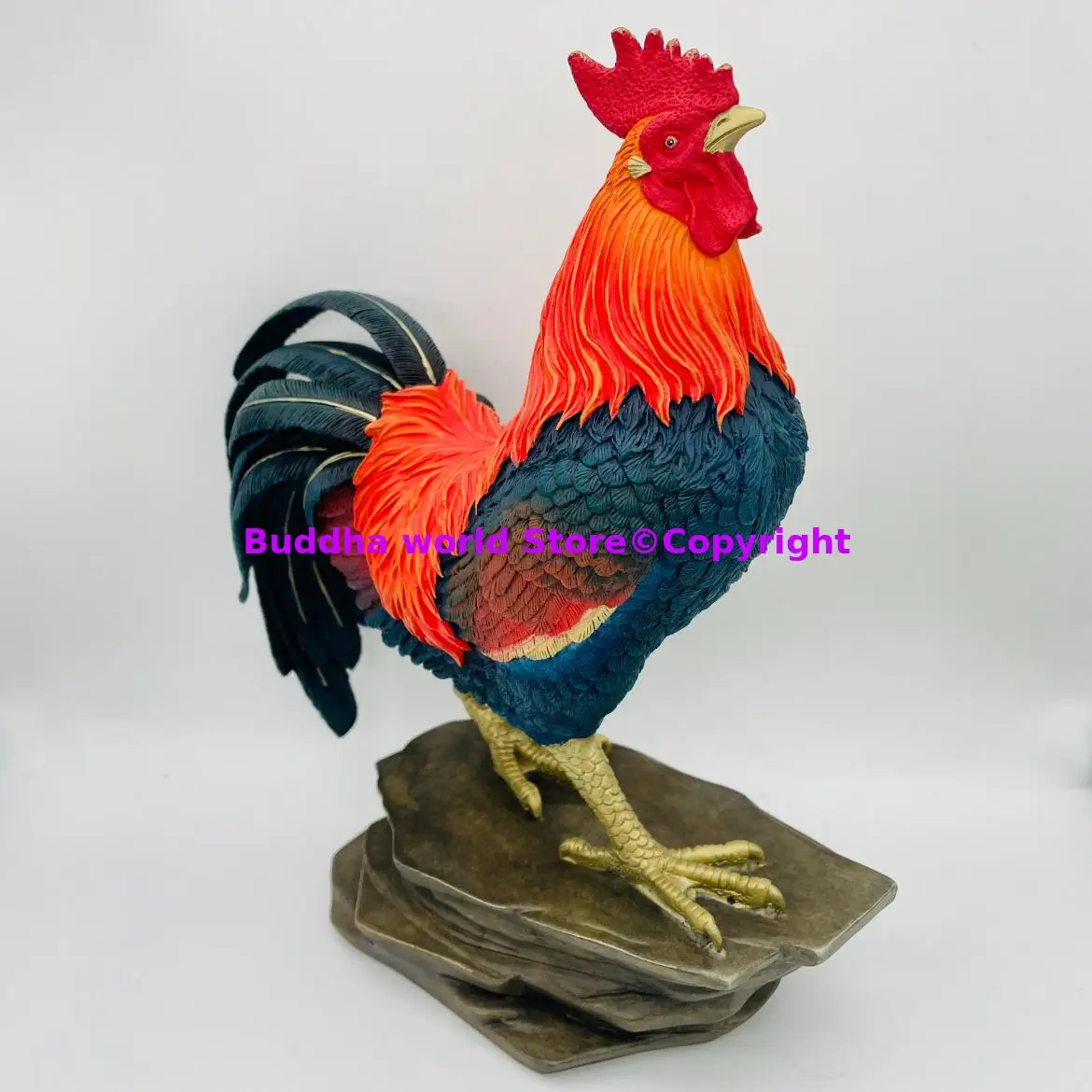 TOP-Feng Shui Lucky Mascot Ornament, Good Lucky Wealth Cock, Decorative Home Office Bar, Thriemaped Money Business, Cuivre, 2024