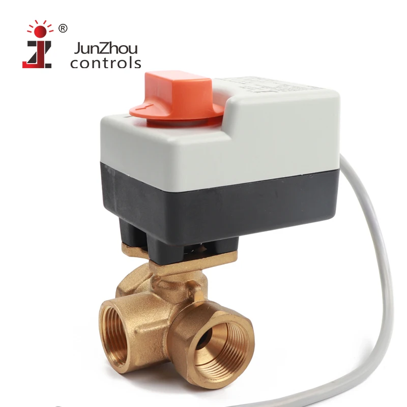 2 Way 3/4 '' Brass 0-10V Proportional Electric Actuator Ball Valve Flow Control Device