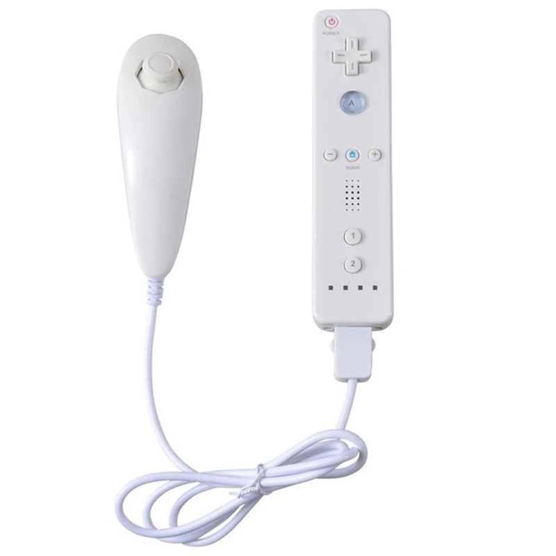 2-in-1 Wireless Remote Controller With Silicone Case for Nintendo Wii Game Console Built-in Motion Sensor and Communicates