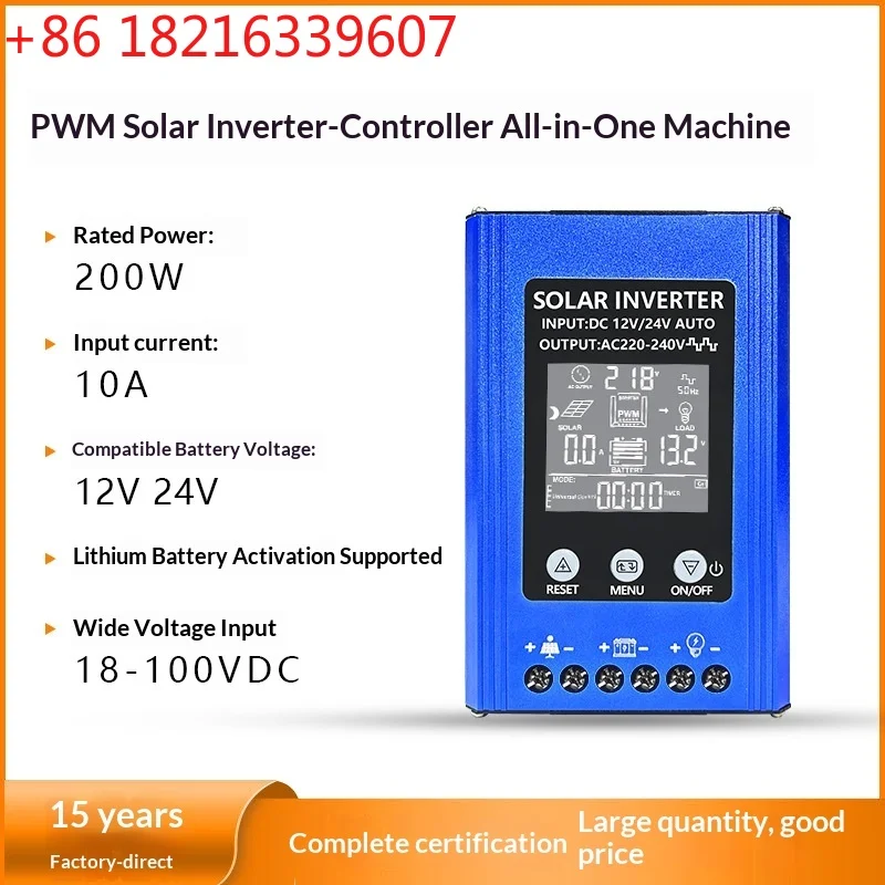 

TAO 200W Home Off-Grid Solar Inverter with PWM 12V/24V Pure Sine Wave