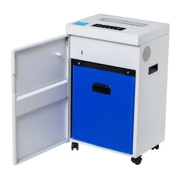 Commercial Heavy Duty P5 Micro Cut 15 Sheets Paper Credit Card CD Shredder with Wheels for Office Home Use