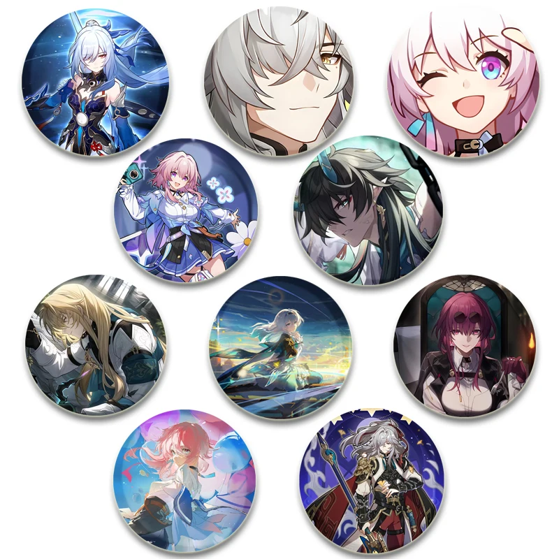 

Anime Game Honkai Star Rail Brooch Pin Cartoon Figure Stelle Caelus March 7th Dan Heng Pin Cosplay Souvenir Toy Cute Fans Gifts