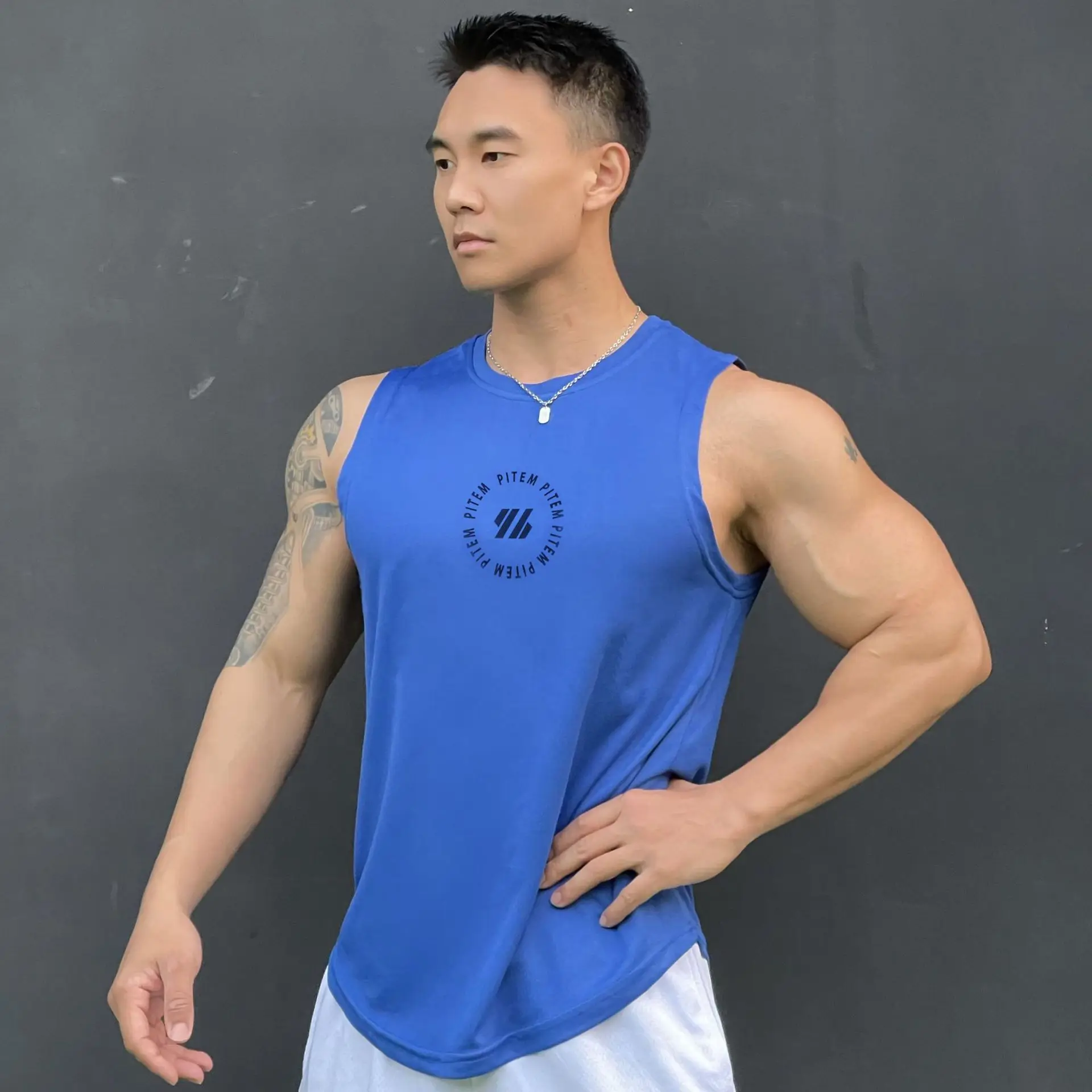 New Men\'s vest casual sports T-shirt Fitness training basketball Tank top Gym t-shirt man summer quick-dry Men\'s clothing Top