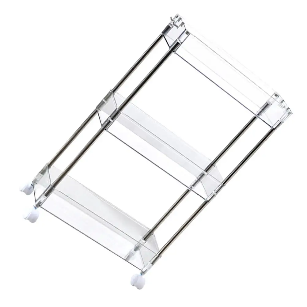 

Slim Rolling Cart PET Stainless Rolling Utility Cart Steel Large Space Storage Balcony ganizer Three Tier Utility Rack