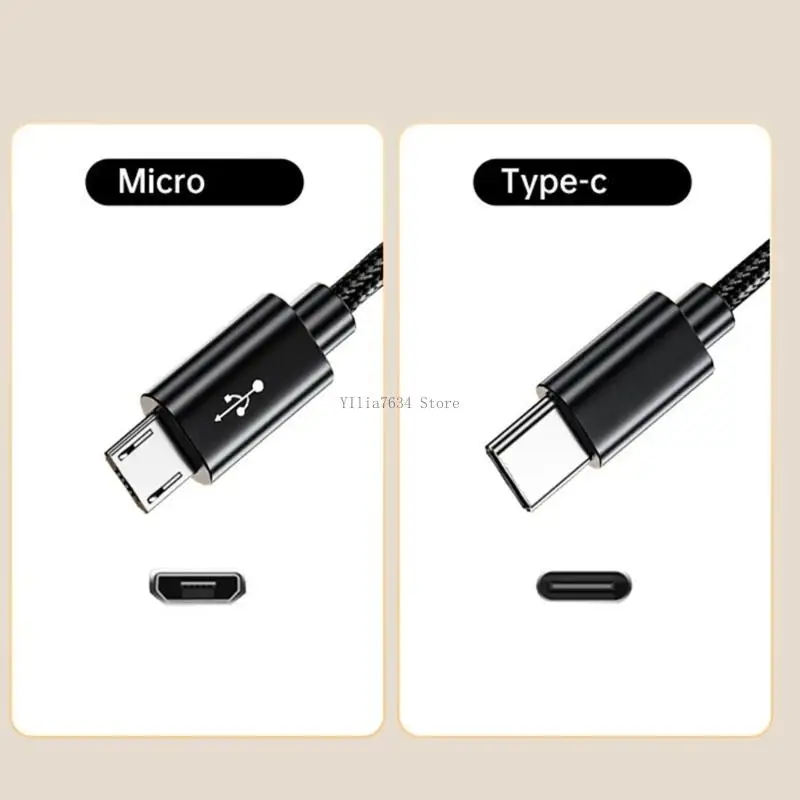  Two Way Charging Cord Type C To Microed USB Connectors Cord For Phone To Phone Power Sharing And Data Transmission