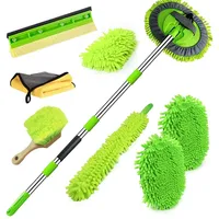 Car Wash Brush with Long Handle Car Wash Mop Mitt Chenille Car Cleaning kits Windshield Window Squeegee Duster