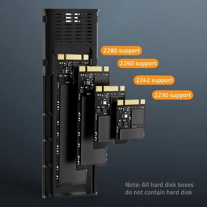 Qoltec-behuizing | Nv2271 Pocket voor M.2 SSD | Sata | NVMe | USB-C | 2TB