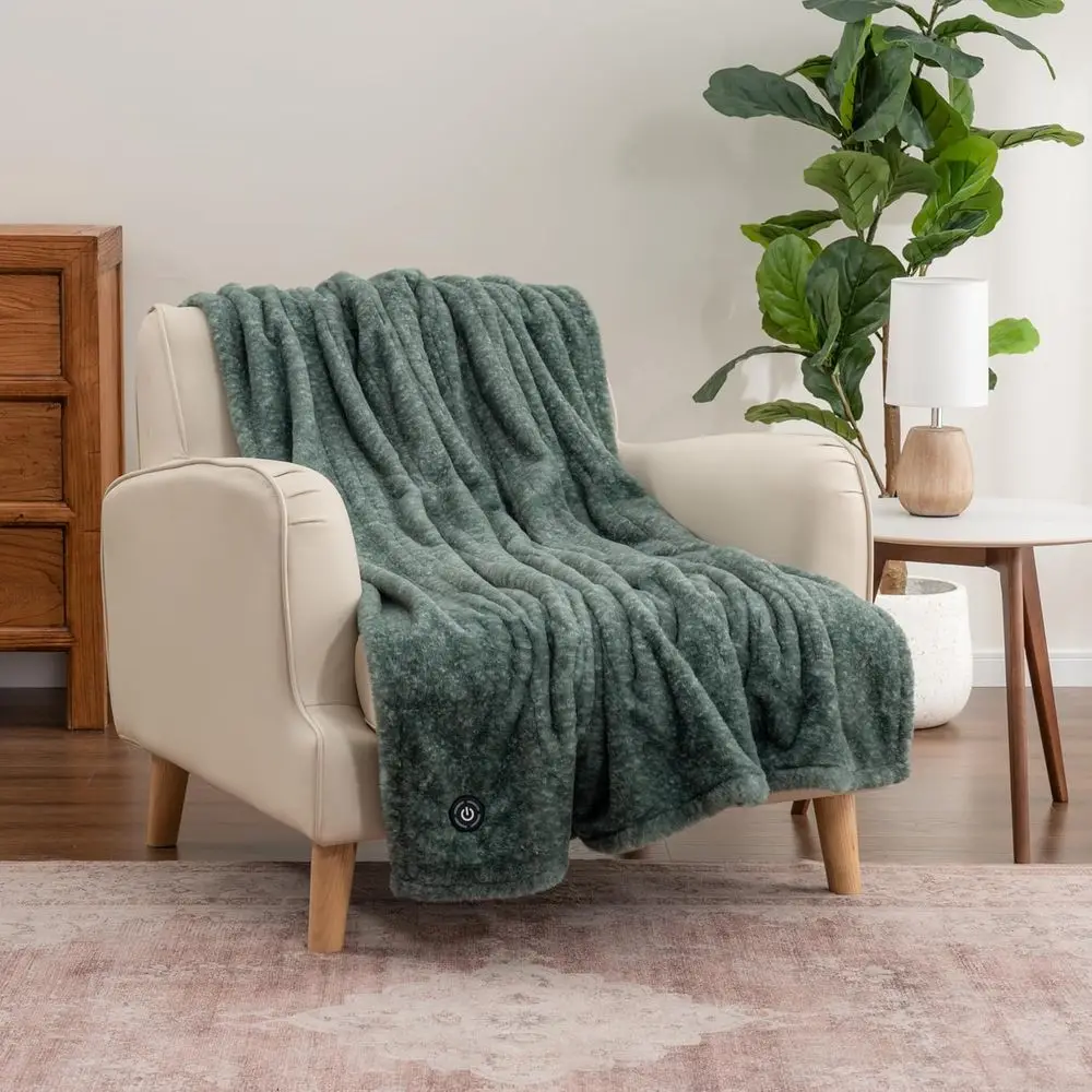 بطانية رمي كهربائية قابلة للعكس مع 4 إعدادات للحرارة، تسخين سريع للأريكة والسرير، إيقاف تلقائي (50 × 60)