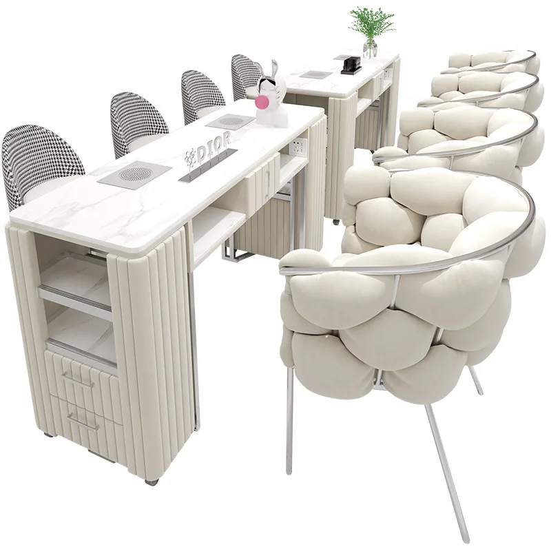 

Exquisite Luxury Manicure Table High-Quality Marble Customizable Color Manicure Table Table And Chair Set Modern