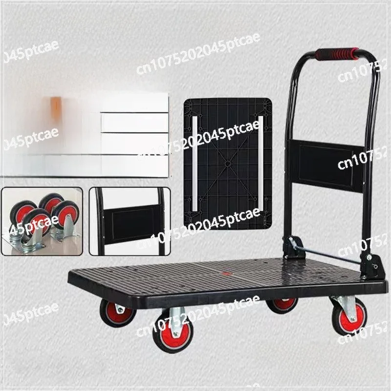 Pulled Op CartTransport Dolly Flat Bed Portable  Trailer Home Use Hand Pull Cart  Small Hand-Pu Tru Goods
