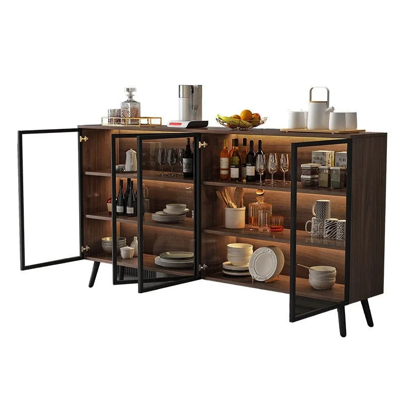 Side cabinet Modern simple Italian minimalist light luxury living room tea cabinet against the wall cupboard kitchen