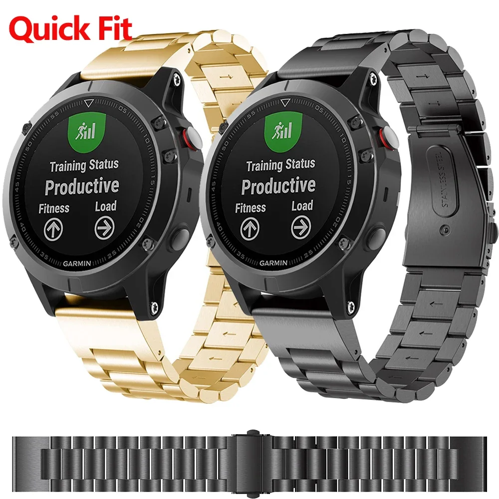 26 22 20mm Quick Fit Meatl Strap for Garmin Fenix 8 E 7 7X Pro 6 6X Epix Pro Gen 2/Enduro/Tactix 8 51mm 47mm Watchband Bracelet