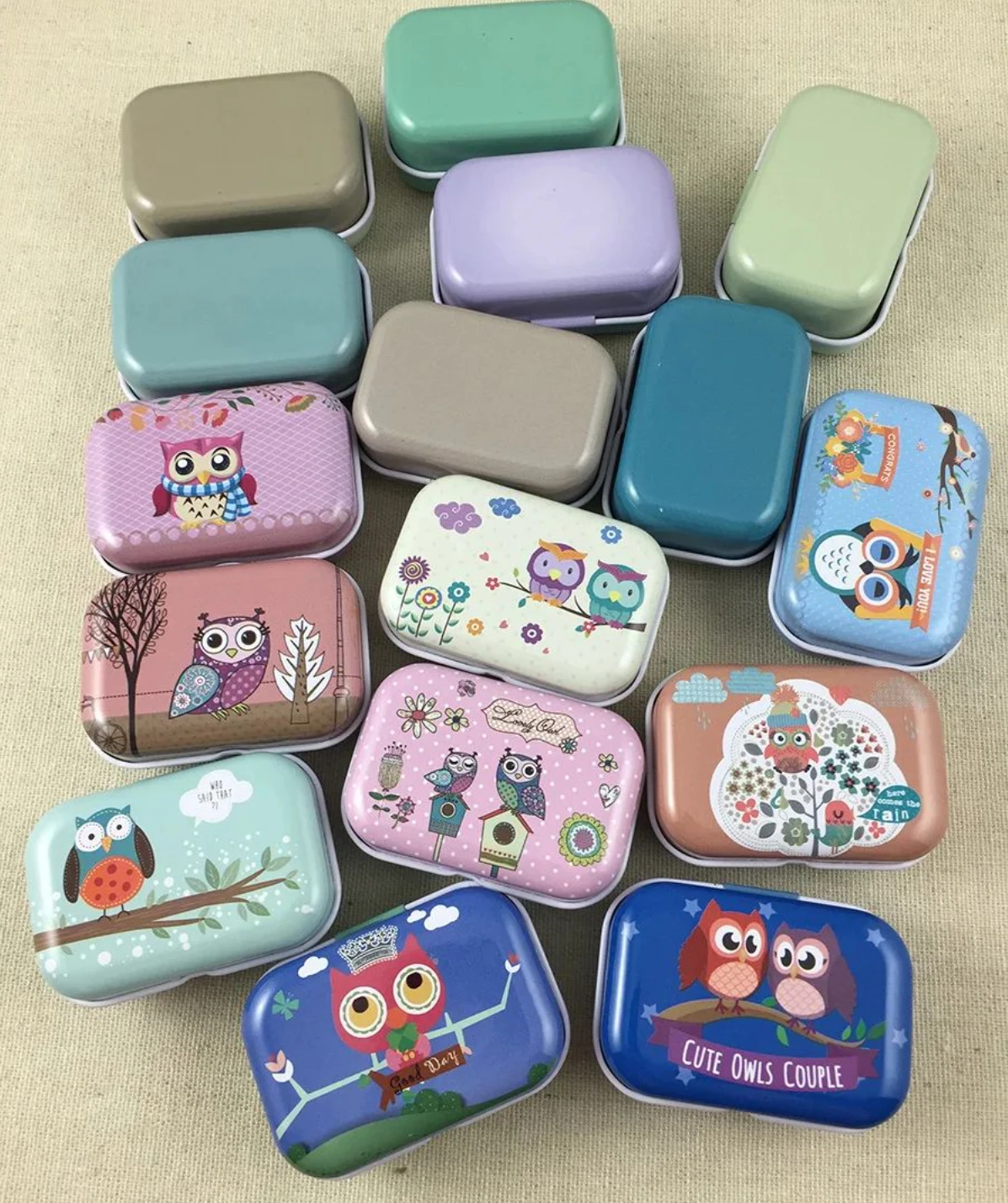 64pcs/lot New Arrival Cute  Candy Color Mini Storage Box Jewelry Box Tin box