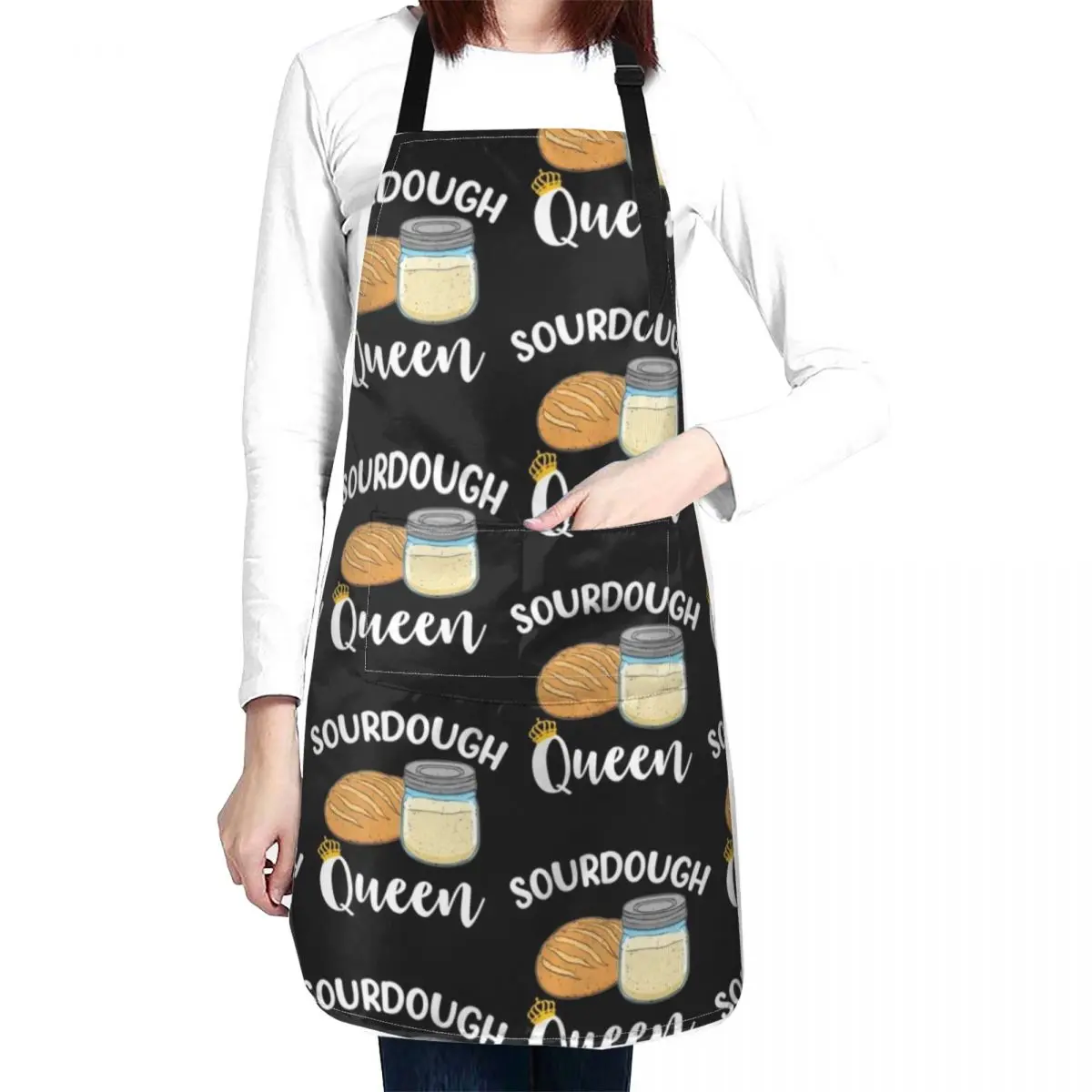 Sourdough Baker Gear Sourdough Queen Bread Baker graphic Apron Kitchenware Dress House Things For Home And Kitchen Apron