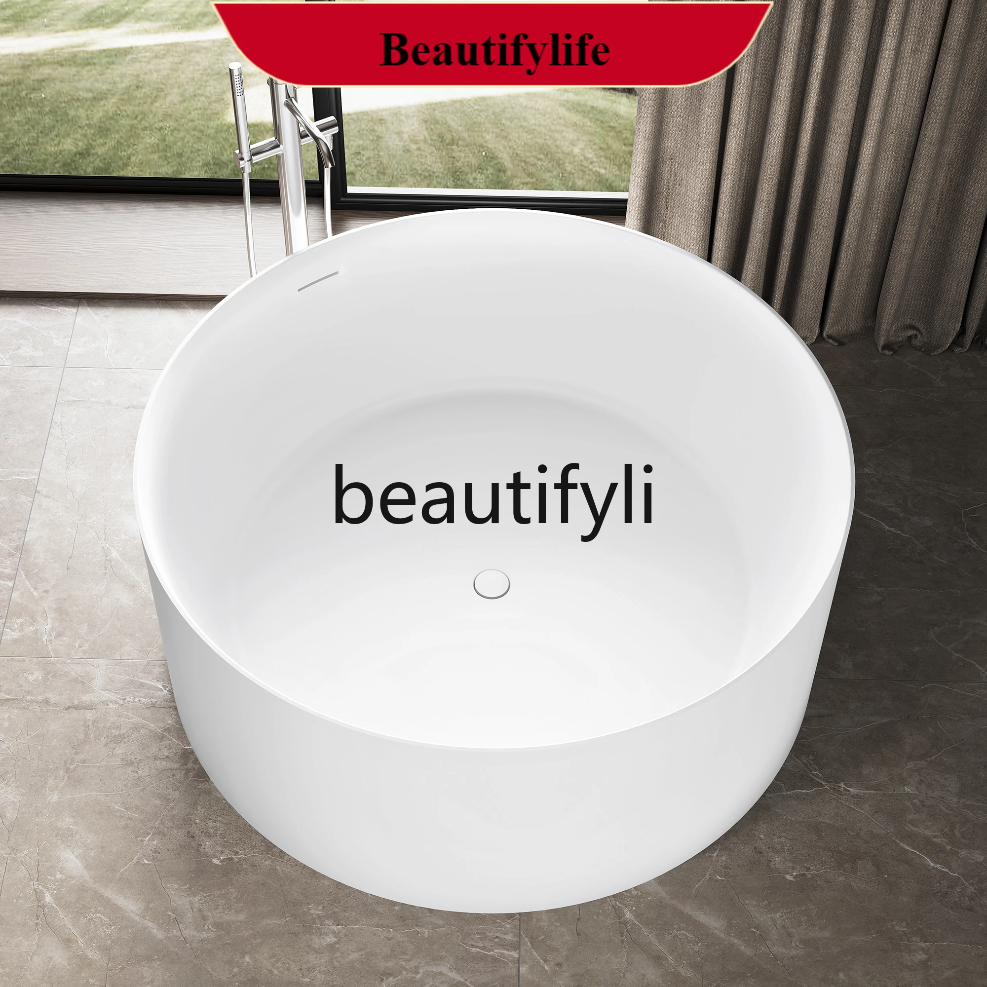 

F56 Polymer Pure PMMA Artificial Stone Bathtub Art Design Home Hotel Homestay Double Bathtub
