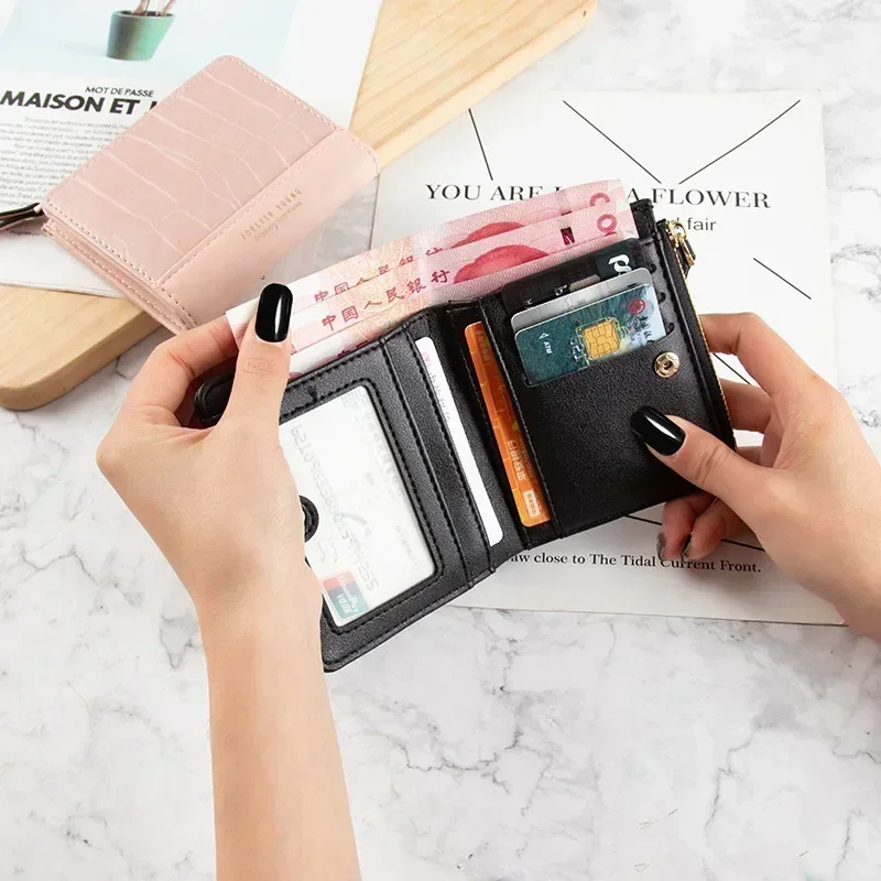 

Korean Colored PU Leather Short Wallet Coin Purses Money Organizer Clutch ID Bus Bank Credit Card Holder Bags Fashion Handbags