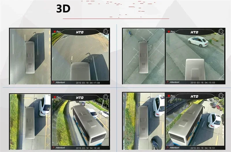 نظام كاميرا أمان للسيارة DVR ثلاثي الأبعاد بزاوية 360 درجة لقافلة سيارة الحافلة والشاحنة