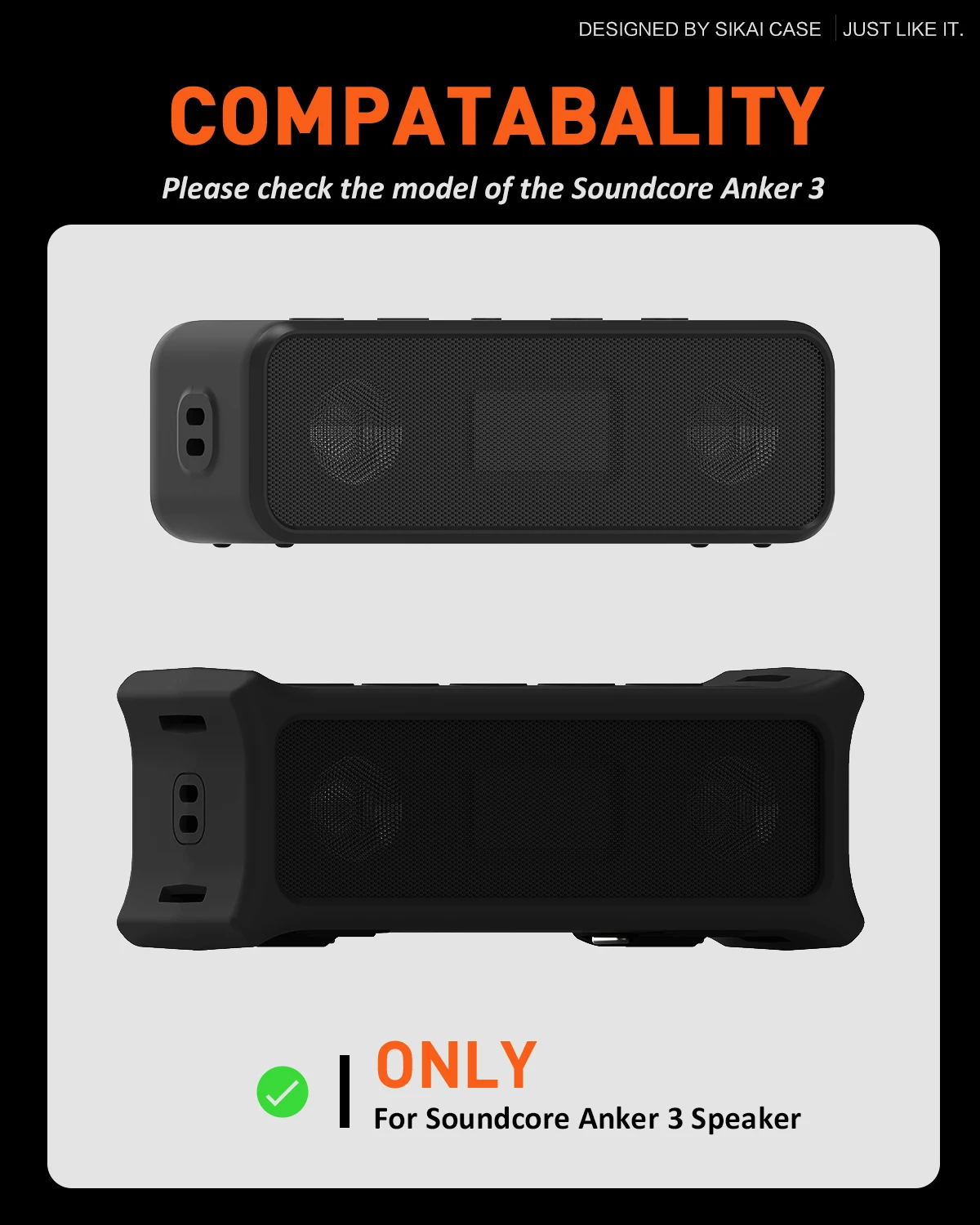 حافظة من السيليكون لمكبر الصوت المحمول Anker Soundcore 3 غطاء حماية للسفر مع مقبض لمكبر الصوت Anker Soundcore 3