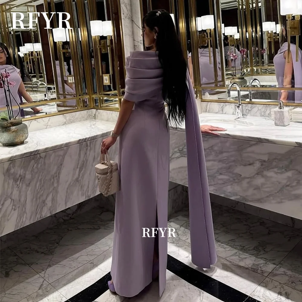 RFYR قبالة الكتف فستان الحفلة الراقصة قبالة الكتف فستان المشاهير الطيات فستان الحفلات Fساتين مناسبة رسمية مخصصة