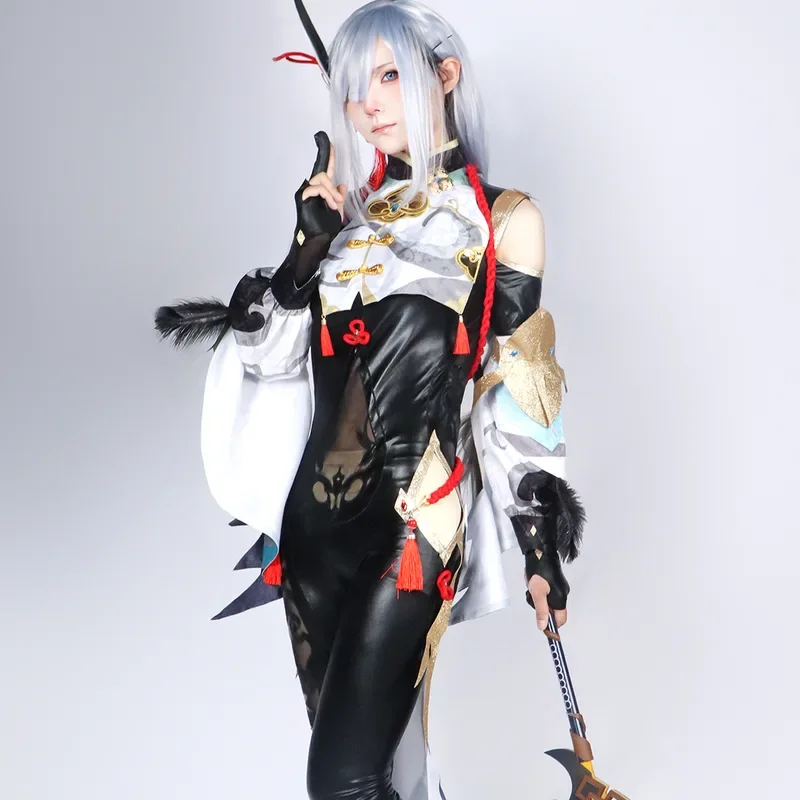 

Genshin Impact Shenhe Cosplay Costume Adult Carnival Uniform Anime Halloween Costumes Women Game Lesser Lord Kusanali@0Z*