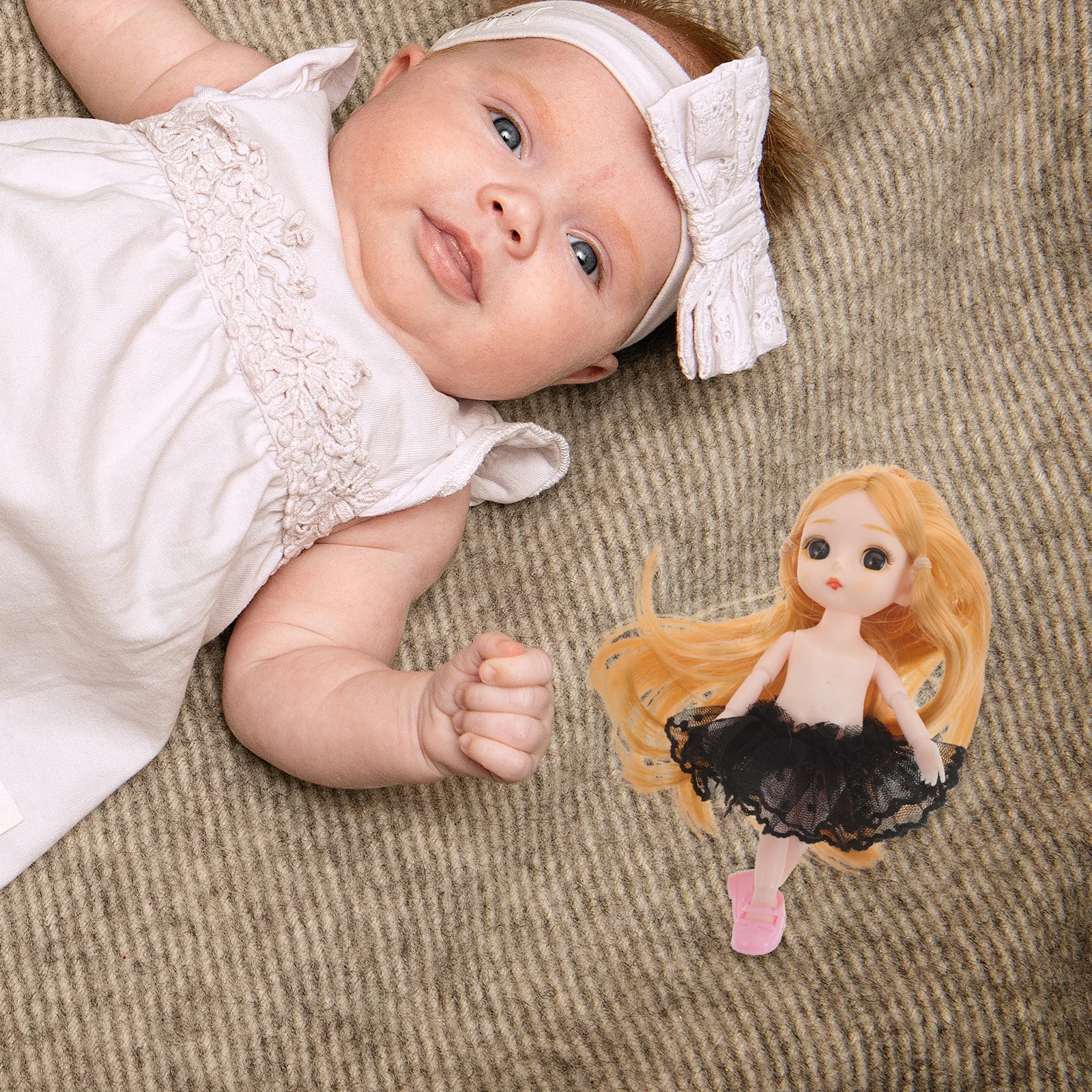 

2pcs Clothes: Lace Baby Clothes For Tulle Skirt For Soft Miniature Costume Pretend Play Fashion Accessory Holiday Gift