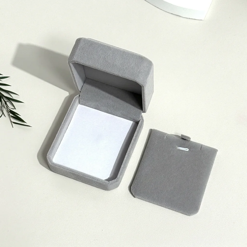 Necklace Storage Case Velvet Soft Lined Case Rounded Corner Box Solid Color Velvet Jewelry Box For Gift Wrapping Festivals Home