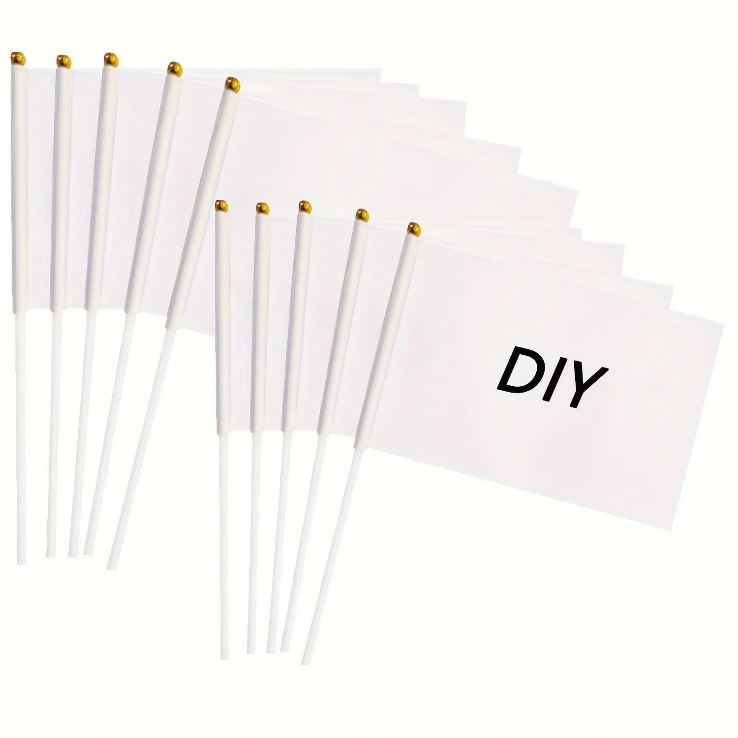 10pcs/50pcs DIY Flags Blank Small White Flags Party Decorations For  Birthday Party Wedding Events Celebration