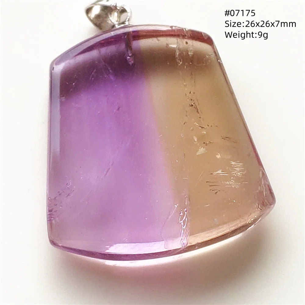

Natural Purple Ametrine Quartz Pendant Rectangle Water Drop Bead Amethyst Citrine Jewelry Women Men Necklace Brazil AAAAAA