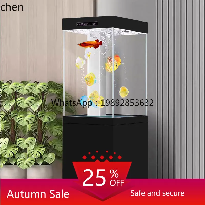 

new square floor aquarium living room small and medium household vertical ecological water change