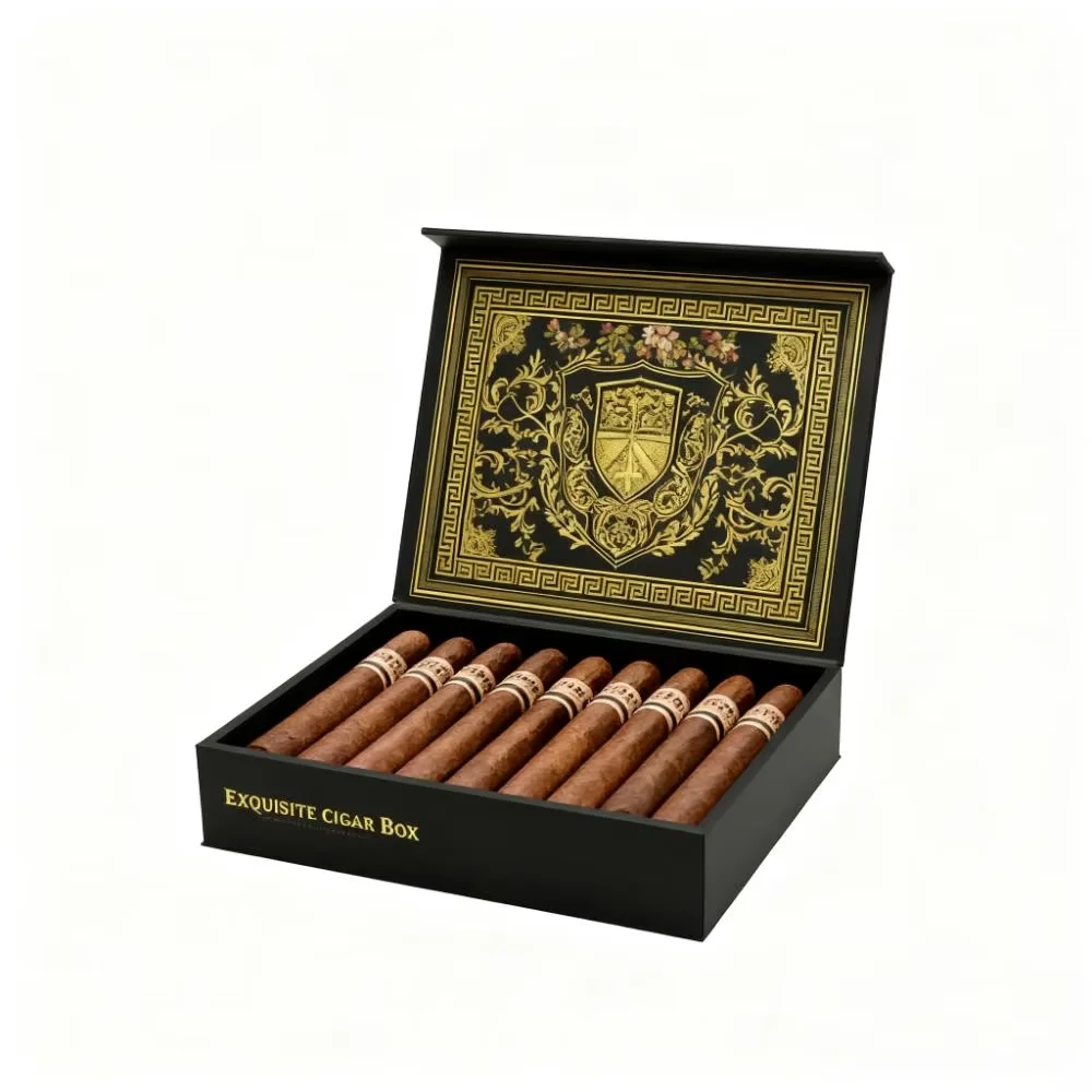 

Custom Printed Cigar Box｜Luxury Rigid Paper Packaging｜Matt Lamination Embossed｜Non-Magnetic