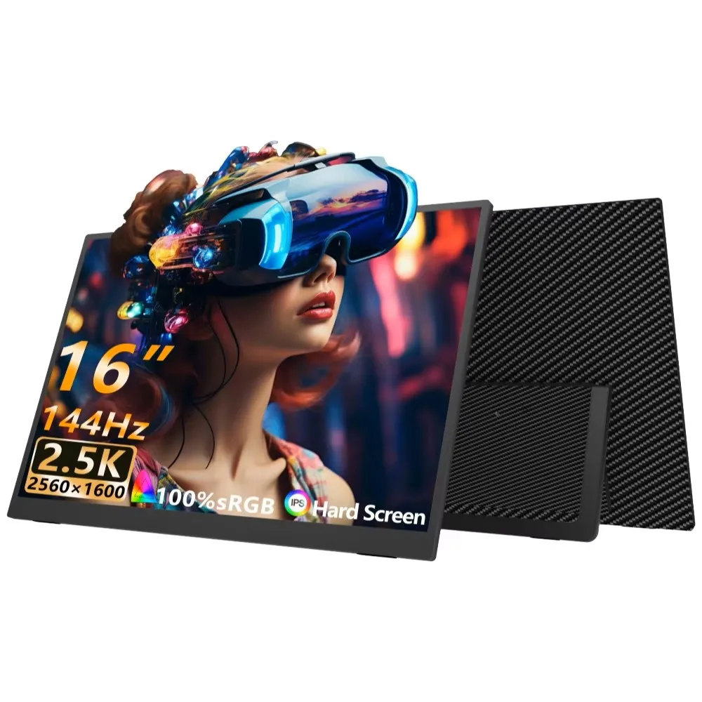 16‘’ 2.5K 144HZ Portable Monitor 1600P IPS Screen Travel Gaming Computer 2560*1600 100%SRGB for Steam Deck Laptop Switch PS4/5