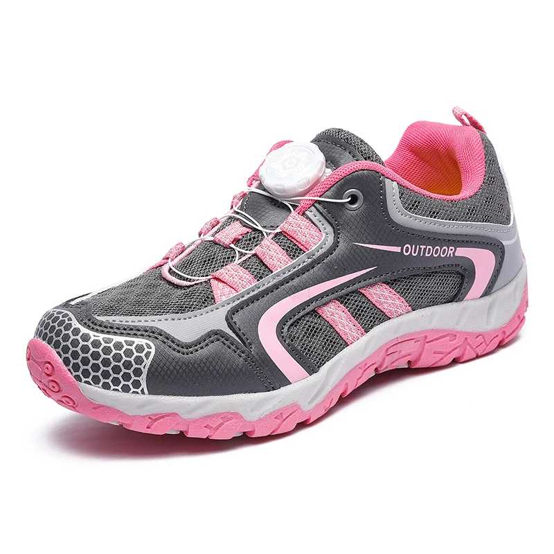 

Женская дышащая походная обувь, Нескользящие треккинговые кроссовки, охотничья сетка с вращающейся пряжкой, уличная повседневная женская обувь, кроссовки