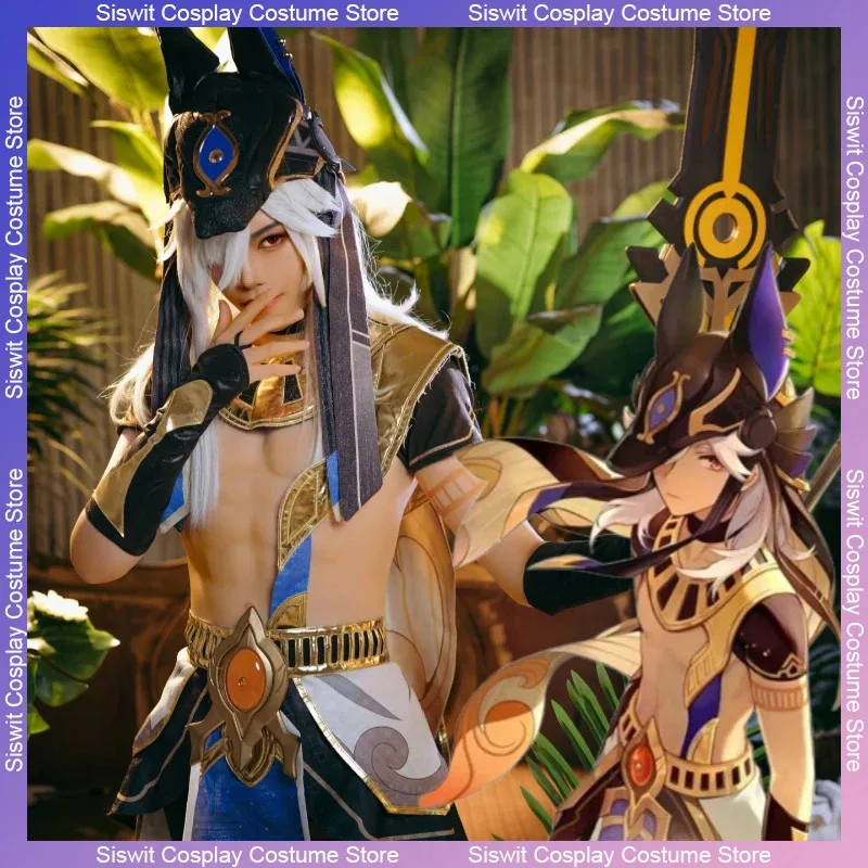 

Game Genshin Impact Cyno Cosplay Costume General Mahamatra of Sumeru Anime Women Outfit Conventions Halloween Party Roleplay