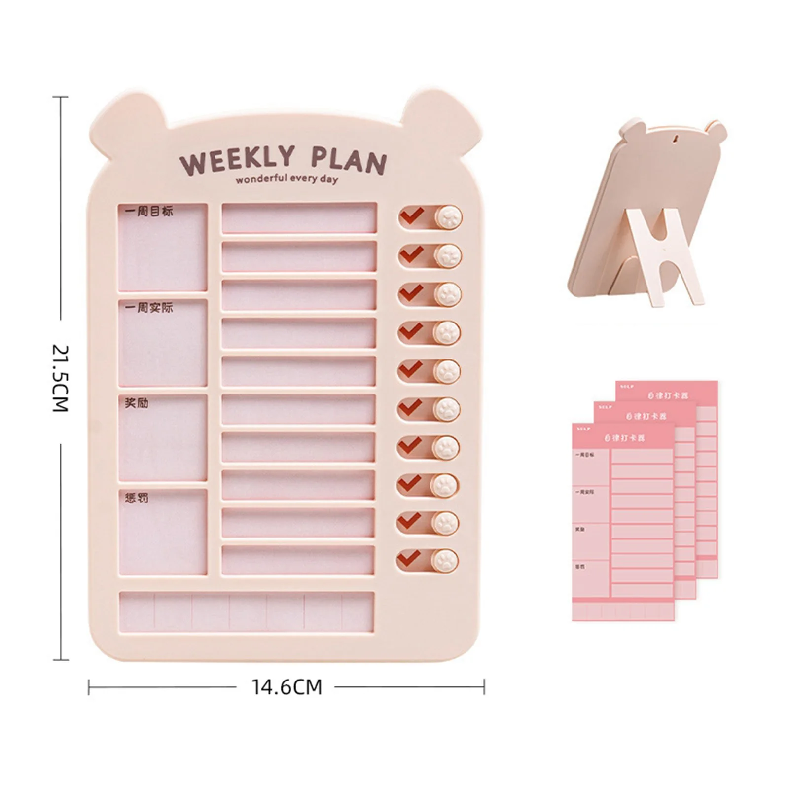 Detachable List Board Daily Task Planning Board with Blank Card Paper Planner Board Chart Memo for RV Home Office