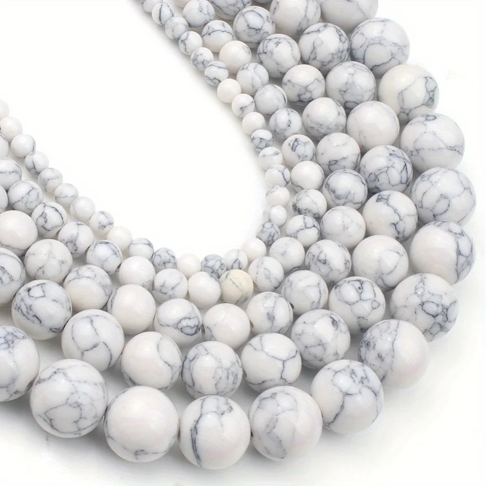 4-12mm 16pcs Stone  half strand Satin finished natural white pine Spacer Loose Beads For Jewelry Making DIY Bracelets Necklace