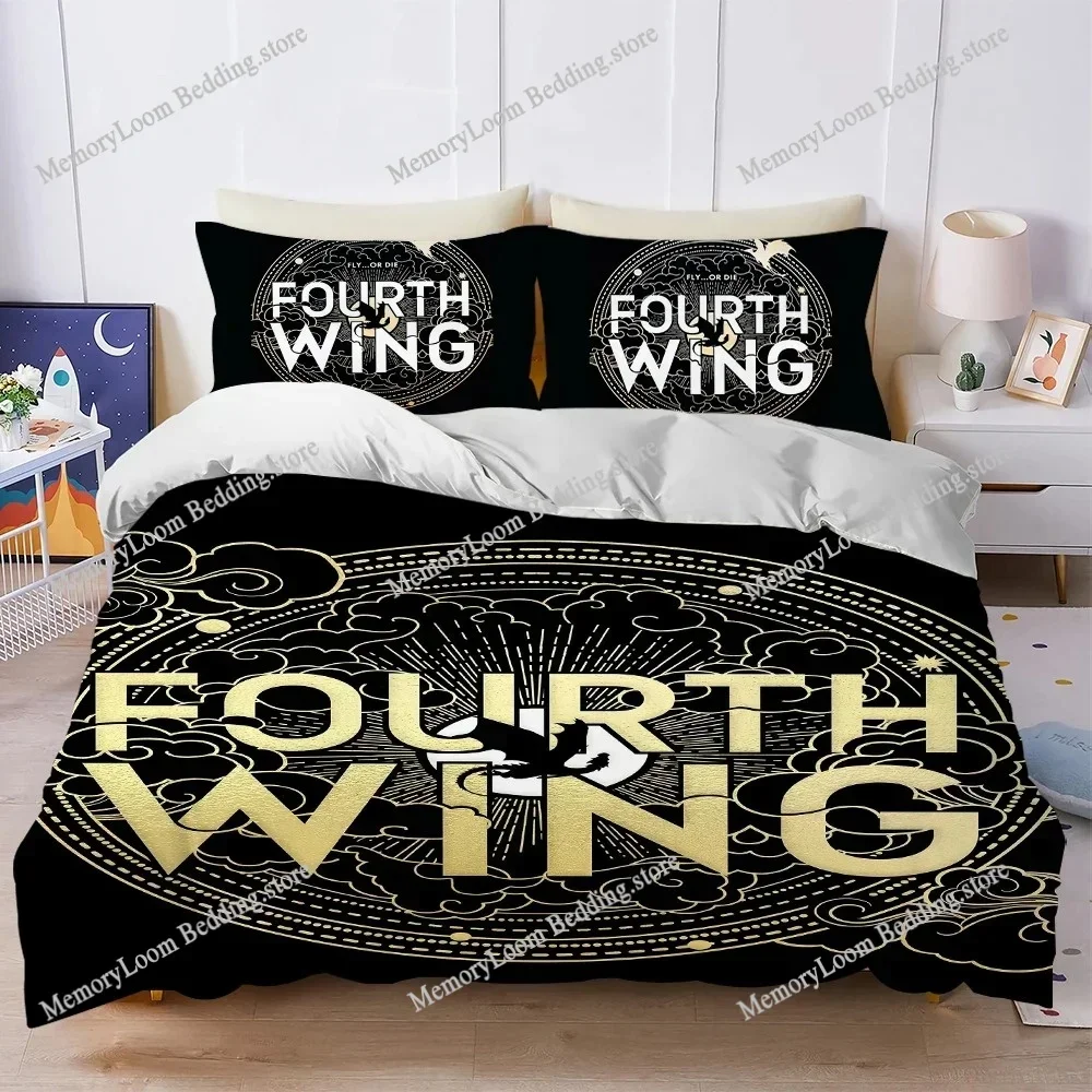 Fantasy Novels F-Fourth-Wings Duvet Cover Set Home Style Bedding Soft Laundry Cotton Bed Student Dormitory Gift Home Textile029