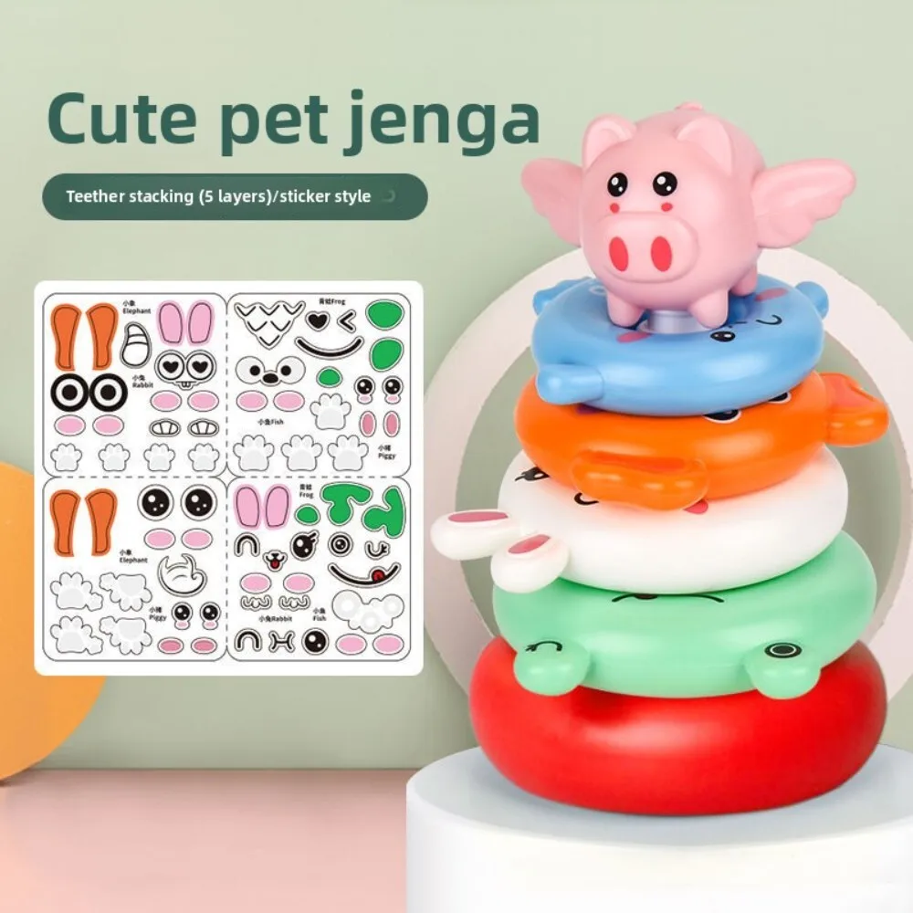 Stacking Rainbow Tower Ring Toy for 6 to 12 Months Baby Toddler Early Education Developmental Playtime Wooden Inspired