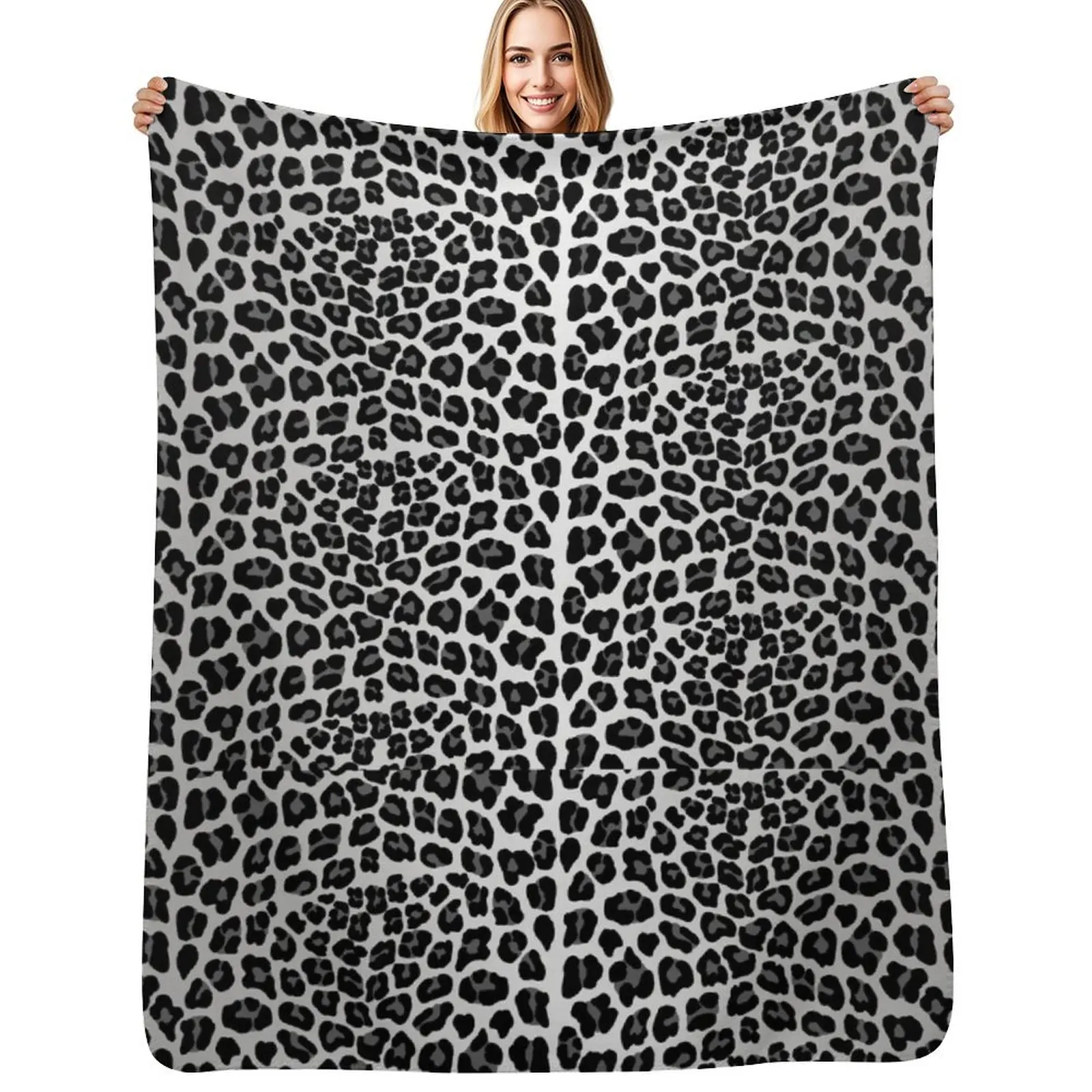 

Snow Leopard print Throw Blanket Soft Breathable Blanket for Night Sleeping