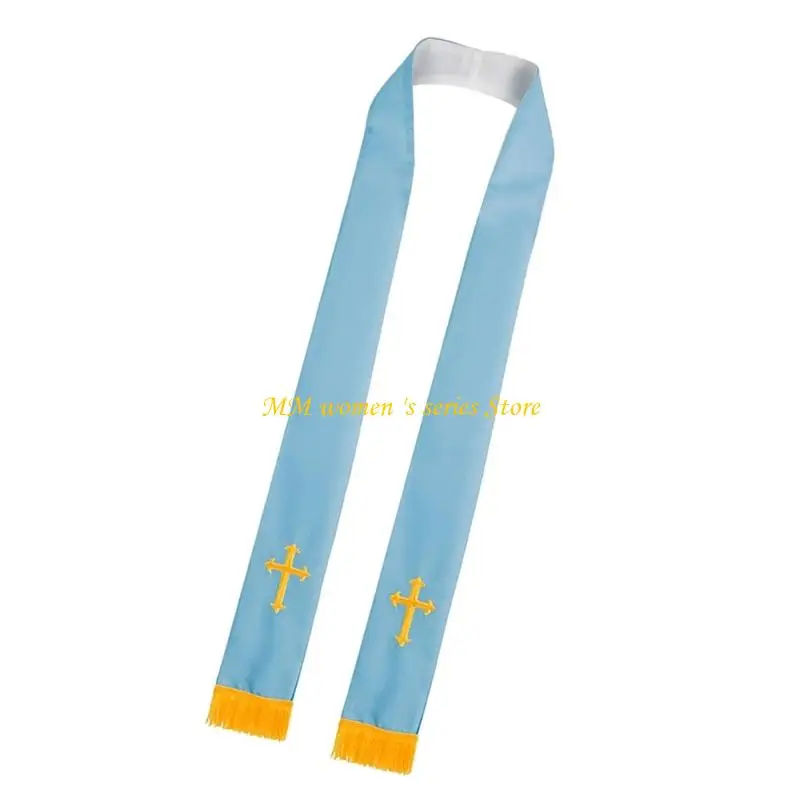 Q39C Reversible Kommunionstola mit christlicher Symbolik, Anbetungsschal für und Priester aller Geschlechter – Detail 3