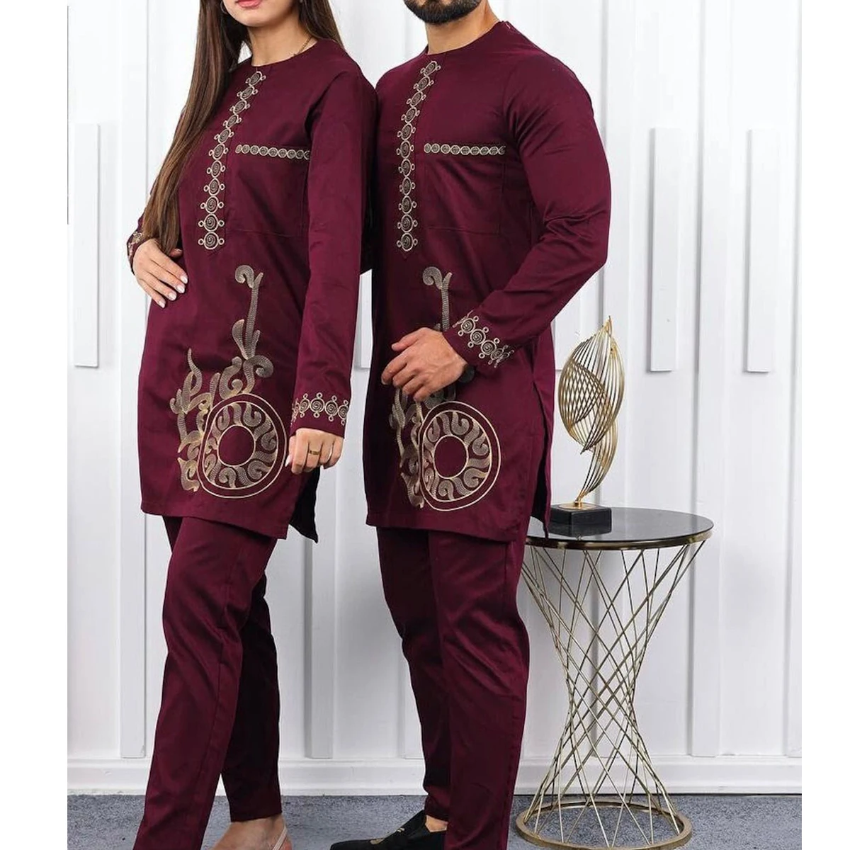 2024 New Agbada African Dress Men\'s Groom shirt and Trousers 2-piece suit Birthday party Nigerian embroidery Agbada Buba