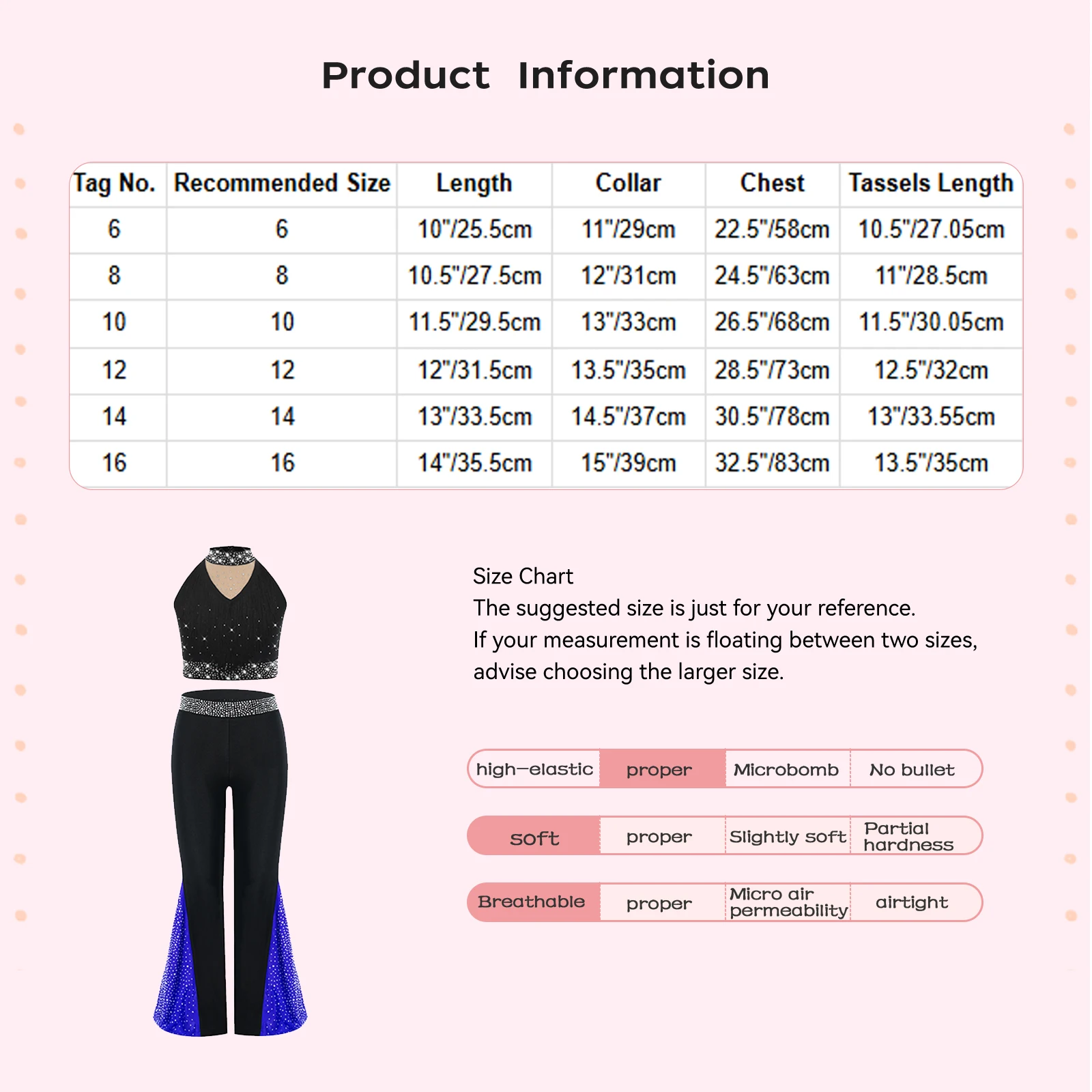 Set di abbigliamento da ballo in 2 pezzi per balletto per ragazze Costumi per spettacoli di allenamento Top con strass con fondo Pattinaggio Ginnastica Abiti da ballo