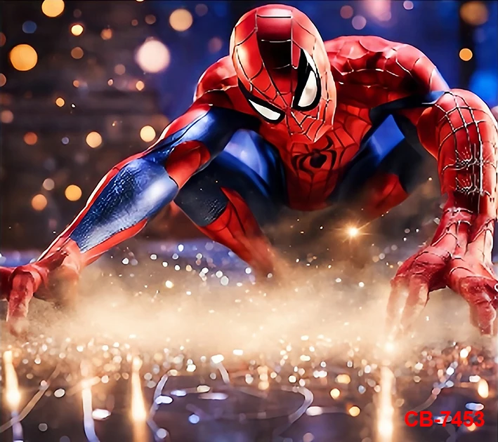 スパイダーマンパーティーの背景バナー、スーパーヒーローのテーマ、子供の誕生日の写真ポスター、スタジオの壁の装飾