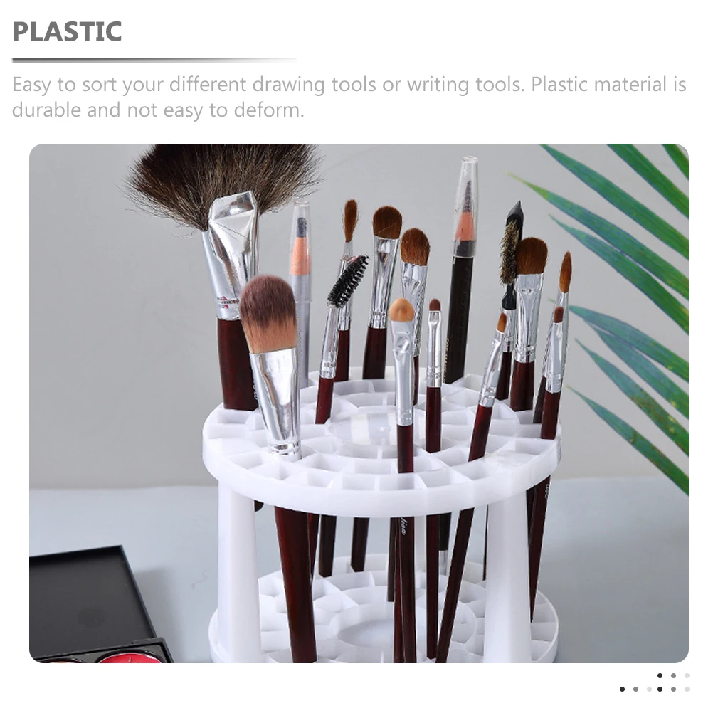 

2Pcs Multi-Hole Paint Brush Holder Round Pen Stand Plastic Organizer for School Office Drawing Tools Storage Paint Brush Holder