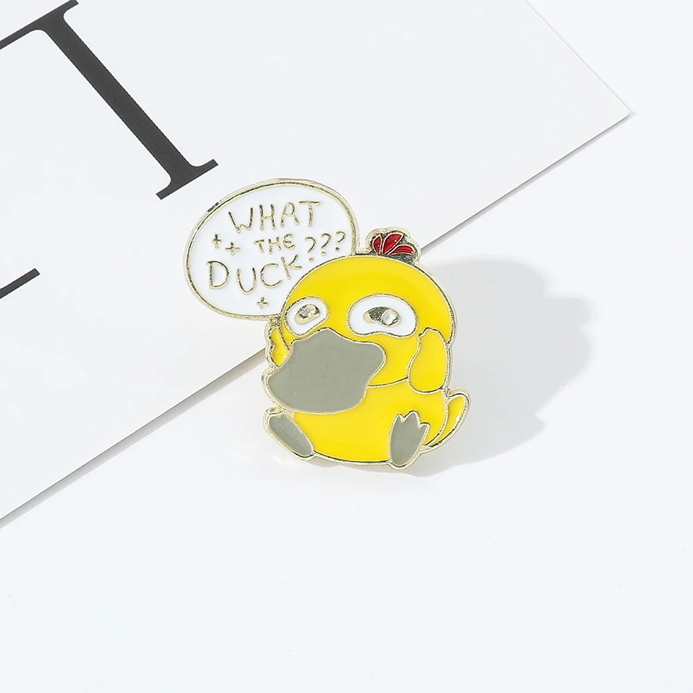 1 Pc ​Anime Character Brooch Cartoon Cute Psyduck Enamel Pin Metal Badge Jewelry Clothing Backpack Accessories Gift view 3